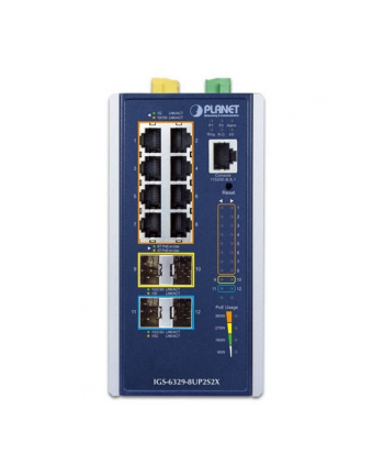 Planet Ip30 Din Rail Industrial L3 Zarządzany Gigabit Ethernet (10 100 1000) Obsługa Poe Niebieski Szary (Igs63298Up2S2X) nr 2