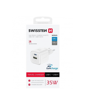 Swissten Ładowarka Sieciowa Qc Usb-A 27 W Usb-C 35 nr 1