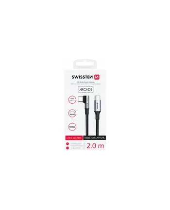 Swissten Kabel Do Przesyłu Danych Ładowania Laptopa Telefonu Usb C 5A 100W nr 2