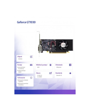 afox Karta graficzna - Geforce GT1030 4GB GDDR4 64Bit DVI HDMI LP Fan nr 1