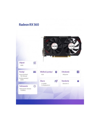 afox Karta graficzna - Radeon RX 560 4GB GDDR5 128bit DP HDMI DVI Dual Fan nr 2
