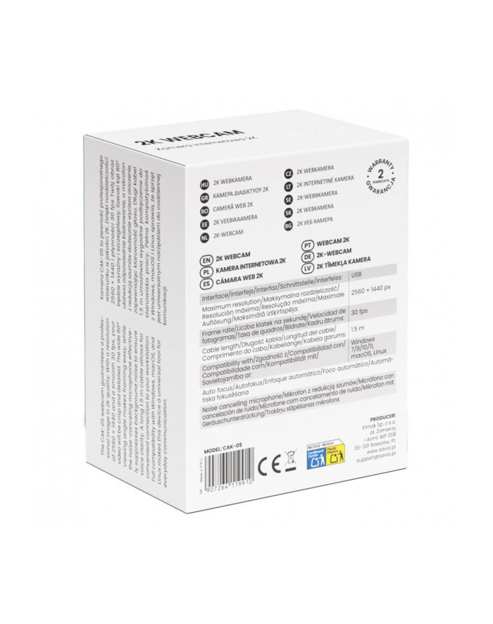 savio Kamera internetowa 2K CAK-05 główny