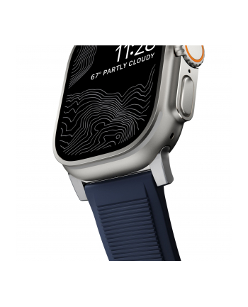 Nomad Rugged Strap Atlantic Blue Connector Silver 42/44/45/49mm