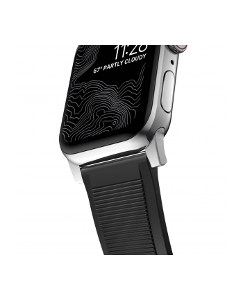 Nomad Rugged Strap Black Connectoor Silver 42/44/45/49mm