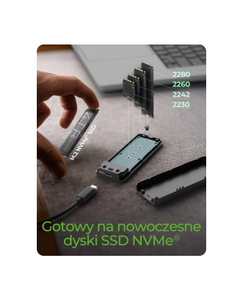 icybox Obudowa dysku IB-1805ML-CU31 NVMe M.2 SSD, RGB oświetlenie