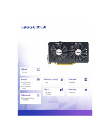 afox Karta graficzna - Geforce GTX1650 4GB GDDR6 128Bit DVI HDMI ATX Fan V6 nr 1