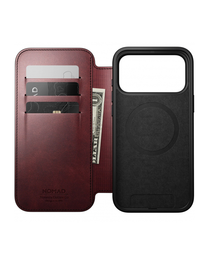 Nomad Modern Leather Folio iPhone 17 Pro Max bordowy  H. główny