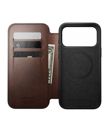 Nomad Modern Leather Folio iPhone 17 Pro Max Rustic brazowy