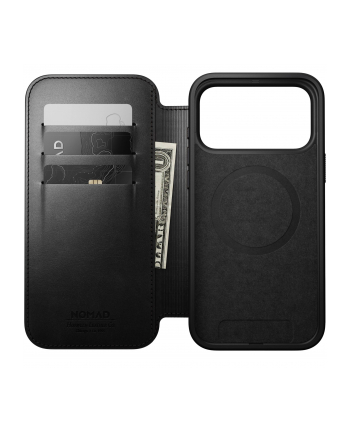 Nomad Modern Leather Folio etui iPhone 17 Pro Max czarny Horween nr 1