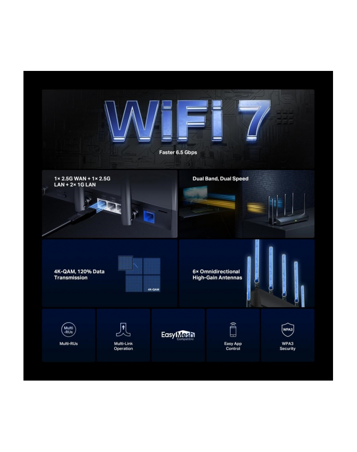 Mercusys MR37BE BE6500 Tri-Band główny