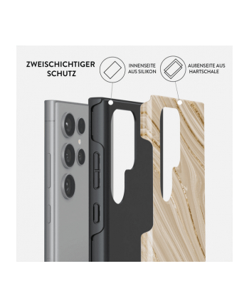 Burga Etui Full Glam Tough Do Galaxy S24 Ultra Beżowe Wzorzyste