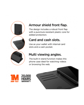 Eiger Egca00633 Pokrowiec Na Telefon Komórkowy 16 Cm Z Klapką Czarny nr 1