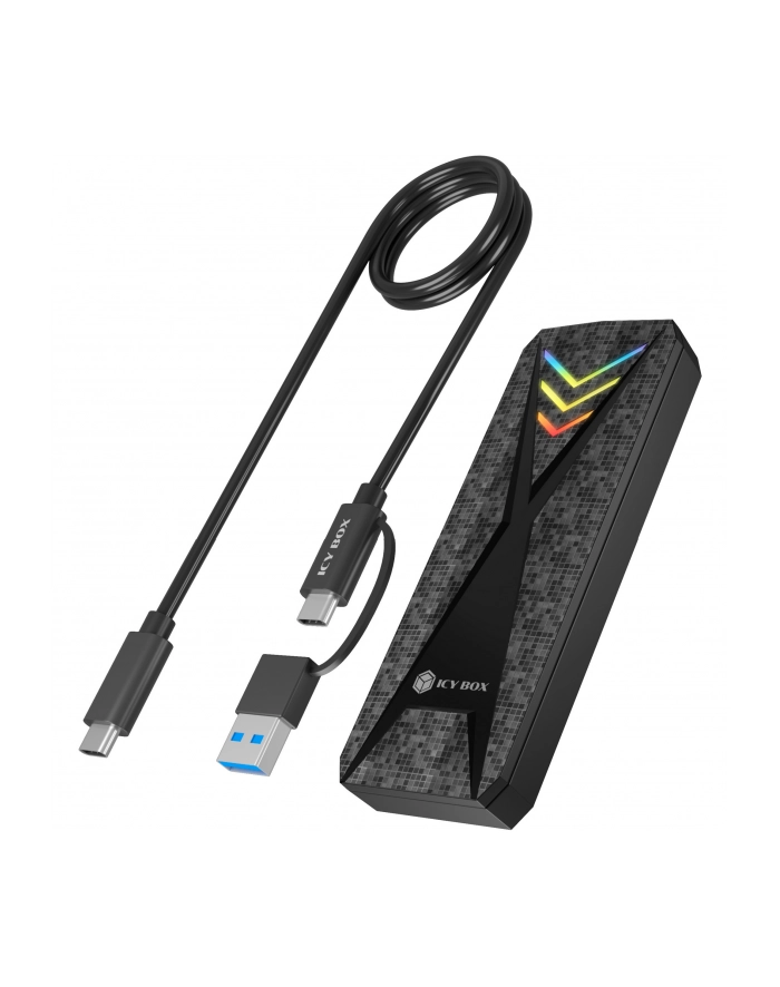 icybox Obudowa dysku IB-1805ML-CU31 NVMe M.2 SSD, RGB oświetlenie główny
