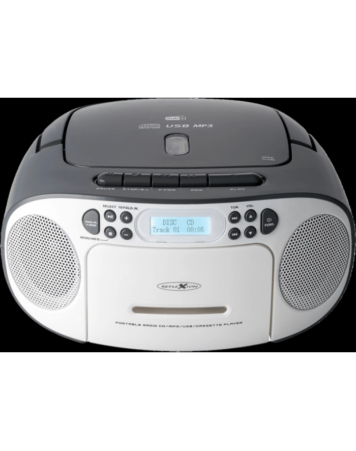 Reflexion Radio-CD DAB+, DAB, fale metrowe (VHF) biały, szary główny