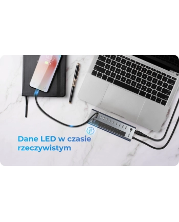 icybox HUB IB-HUB1450-C31 10 x USB TYPE-C Gen 2 z zasilaczem