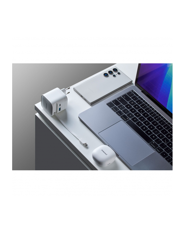 Intenso Power Adapt. W65ACIC 65W 2xUSB-C/USB-A ausziehb.Kab. biały główny
