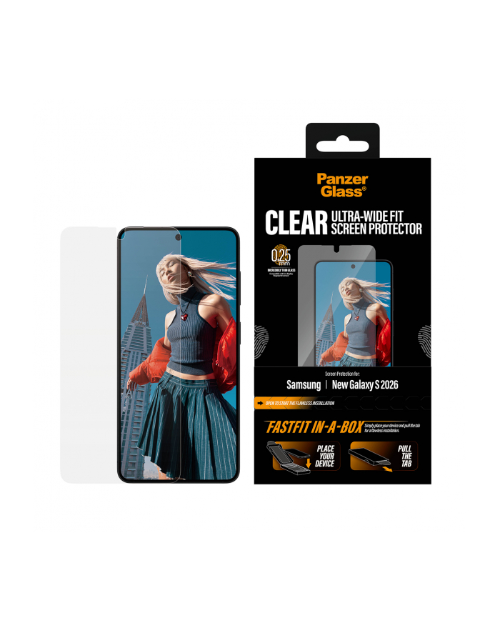 PanzerGlass Screen Pczerwonyector Galaxy S 2026 UWF Fastfit główny