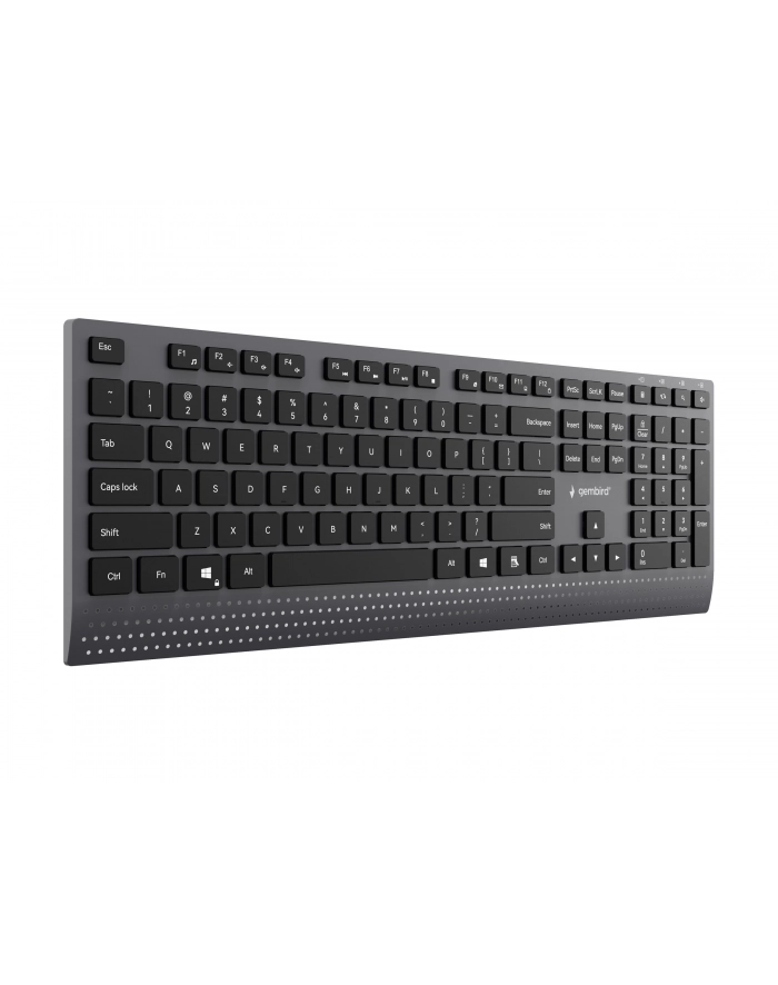 GEMBIRD Klawiatura przewodowa multimedialna z adapterem typu C slim układ amerykański główny