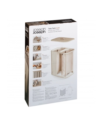 Joseph Joseph Tota Twin Luxe 90L Wäschetrennkorb ecru