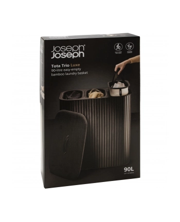 Joseph Joseph Tota Trio Luxe Wäschetrennkorb 90L, czarny