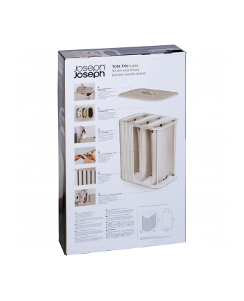 Joseph Joseph Tota Trio Luxe Wäschetrennkorb 90L, ecru