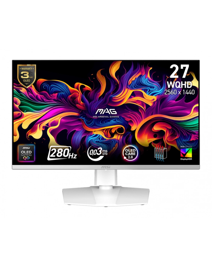 MSI MAG 272QPW QD-OLED X28 26.5inch QD-OLED WQHD 280Hz 0.03ms 2xHDMI2.1 DP USB C PD15W Pivot główny