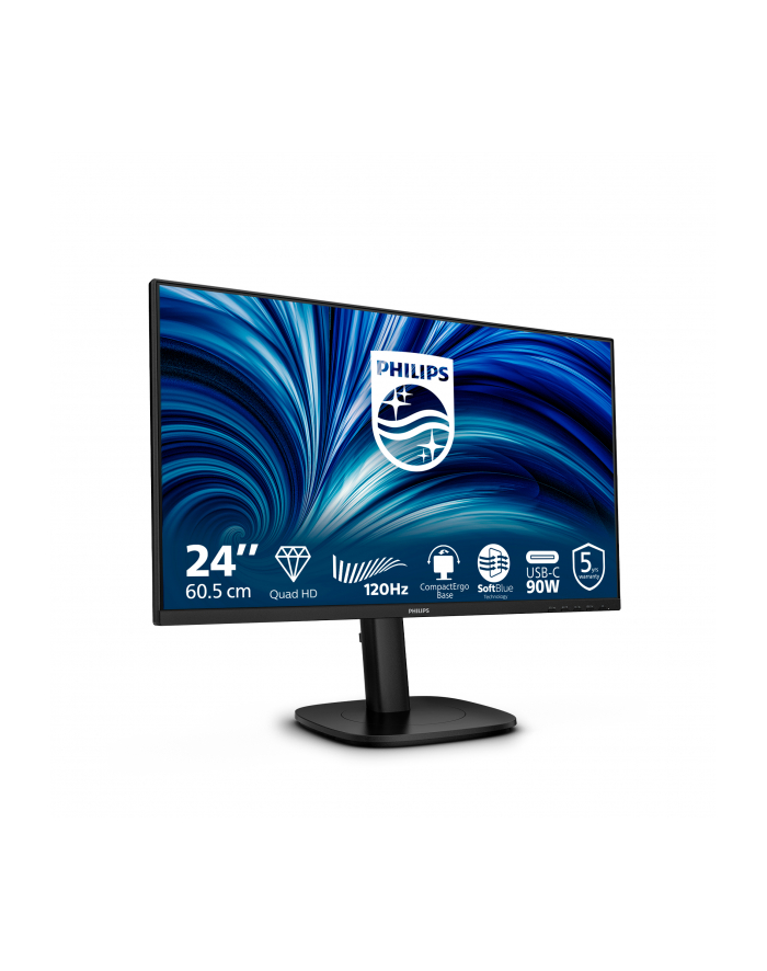 PHILIPS 24B2U3601/00 23.8inch IPS QHD 120Hz 350cd/m2 4ms HDMI2.1 DP USB-C DP ALT PD90W RJ45 USB HUB główny