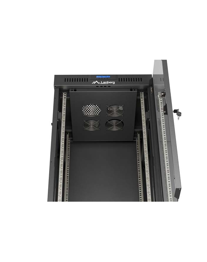 LANBERG Rack Cabinet 19inch Free-Standing 24U/600X600 FLAT PACK With Glass Door LCD black V2 główny