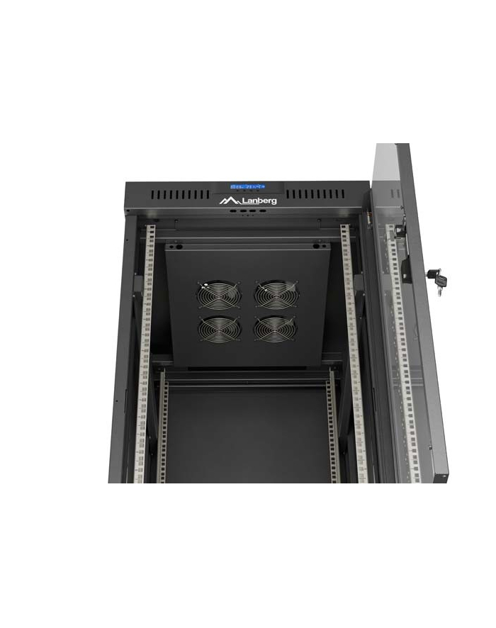LANBERG Rack Cabinet 19inch Free-Standing 24U/600X800 FLAT PACK With Glass Door LCD black V2 główny