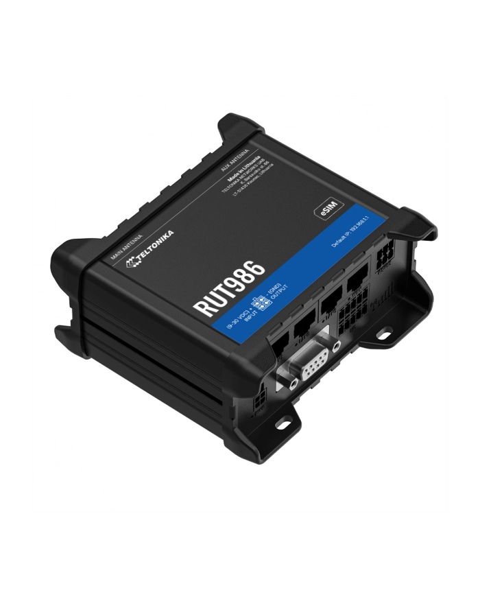 TELTONIKA NETWORKS RUT986 DUAL SIM eSIM 4G/LTE/GNSS RS232/RS485 ETH GLOBAL WiFi Router główny