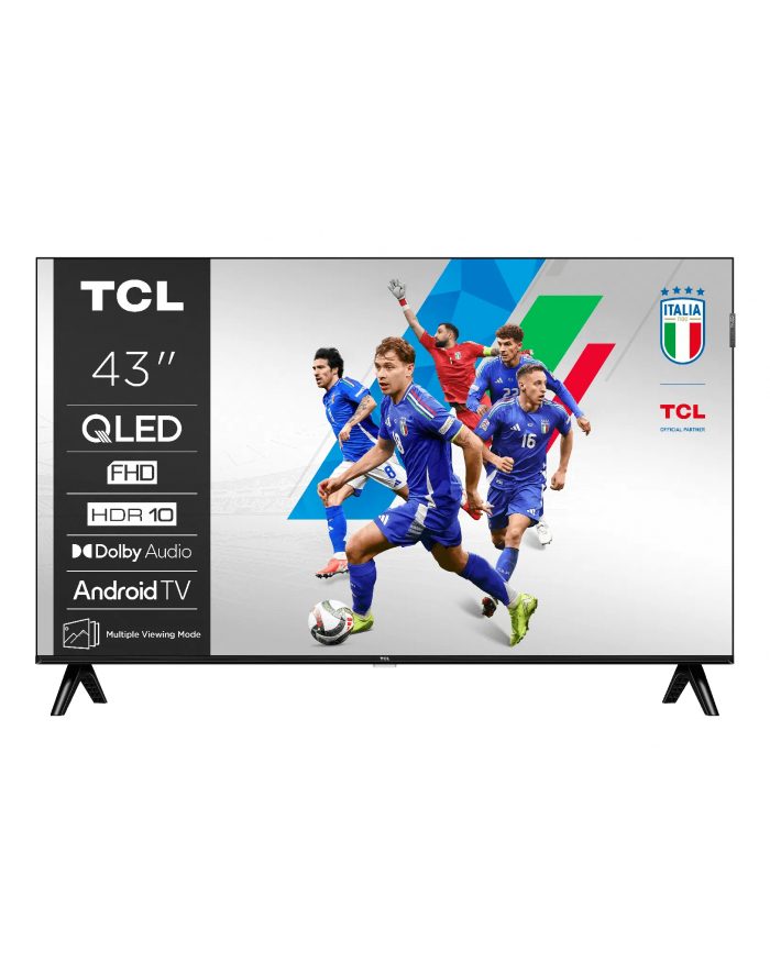 Telewizor TCL 43V5C QLED 43''; Full HD System Android TV Dolby Digital Plus DVB-T2 Czarny główny