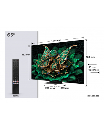 Telewizor TCL 65C7K QD-Mini LED 65' 4K Ultra HD Google TV Dolby Atmos DVB-T2 Metaliczny