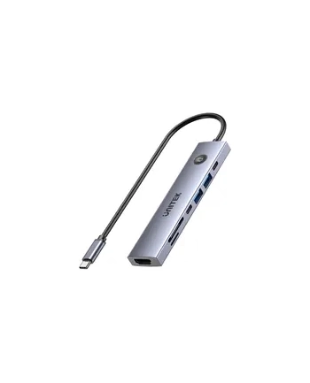UNITEK HUB USB-C 7W1 PD 100W HDMI 20 Z PRZYCISKIEM ON/OFF nr 1