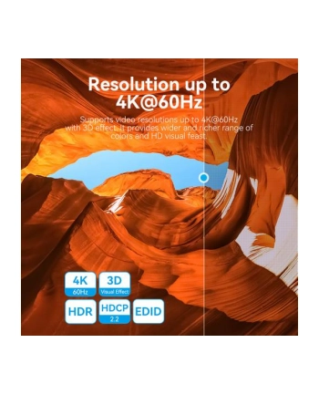 Dwukierunkowy przełącznik 2-portowy HDMI Vention 4K@60Hz nr 2