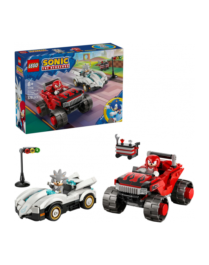 LEGO Sonic the Hedgehog 77118 - Silver w samochodzie kontra Knuckles w monster trucku główny