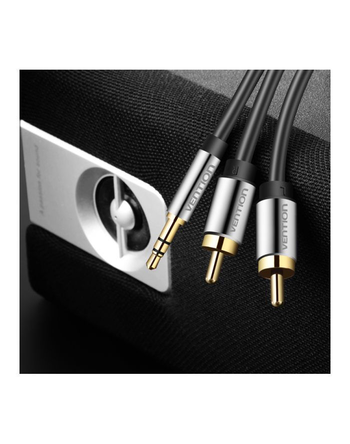 vention Kabel audio 3,5 mm męski na 2RCA męski 2 m czarny główny