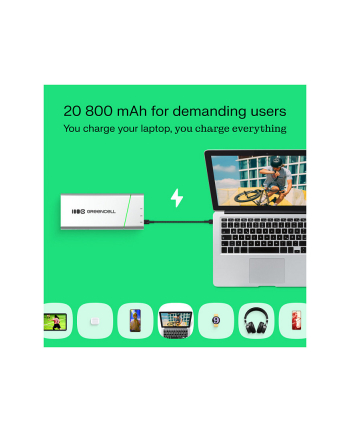 GREEN CELL POWERBANK POWERPLAY PRO PL 20800MAH 65W 3X USB PD nr 1
