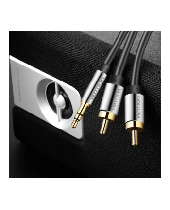 vention Kabel audio 3,5 mm męski na 2RCA męski 2 m czarny