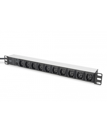 Listwa zasilająca PDU 19'''', 1U, 10 gniazd IEC C13, 10A, 2500W, aluminiowa, 2m