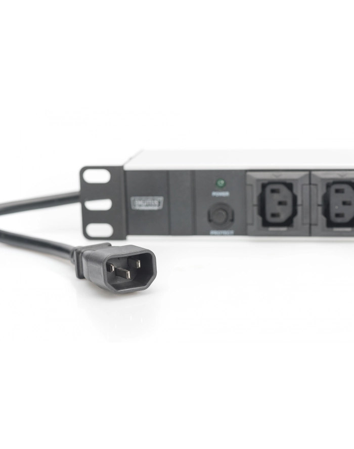 Listwa zasilająca PDU 19'''', 1U, 10 gniazd IEC C13, 10A, 2500W, aluminiowa, 2m główny