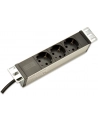 Listwa zasilająca PDU 10'''', 1U, 3 gniazda Schuko, 16A, 4000W, aluminiowa, 2m - nr 22