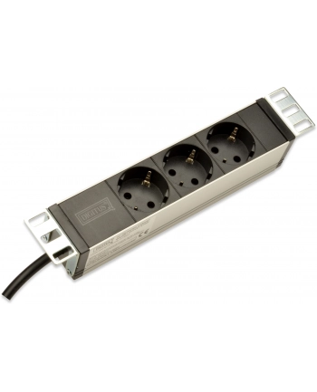 Listwa zasilająca PDU 10'''', 1U, 3 gniazda Schuko, 16A, 4000W, aluminiowa, 2m nr 2