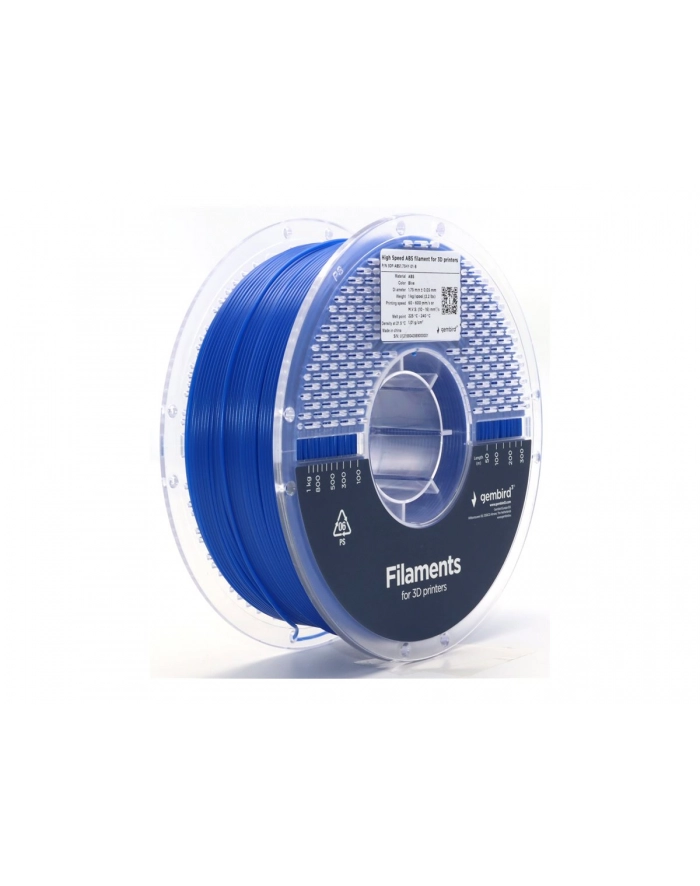 gembird Filament ABS High Speed, 1,75 mm, 1 kg, niebieski główny