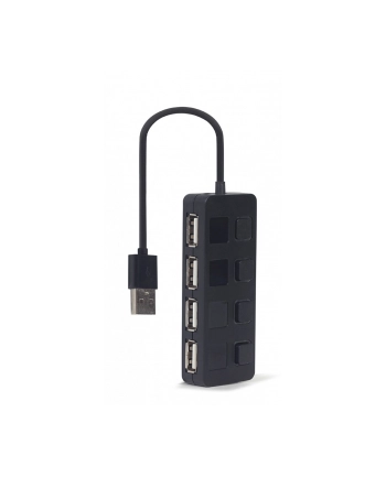 gembird HUB USB 2.0 4-portowy z przełącznikami, czarny