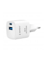 gembird Szybka ładowarka USB z 2 portami i gniazdem AC, 20W, biała - nr 1