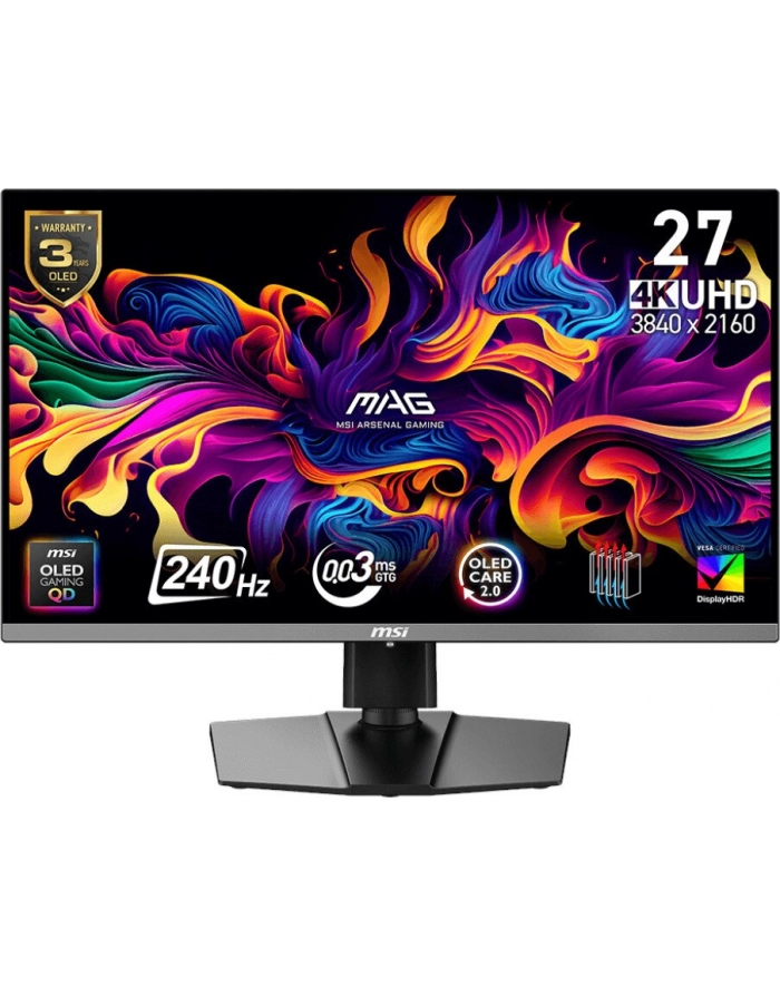 msi Monitor MAG 272UP QD-OLED X24/26.5/LED/Flat/QD-OLED/UHD/240Hz/Czarny główny