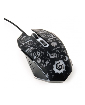 gembird Mysz optyczna LED, 6-przyciskowa, USB, czarna