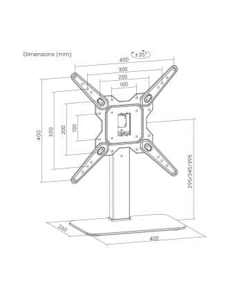 gembird Stojak pod TV (obczerwonyowy), 23-55-'' nr 2