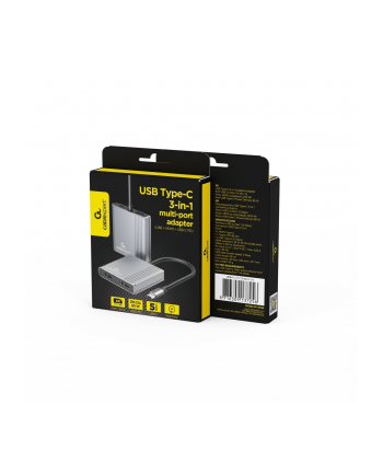 gembird Adapter USB Type-C 3 w 1 (port USB + HDMI + PD), gwiezdna szarość