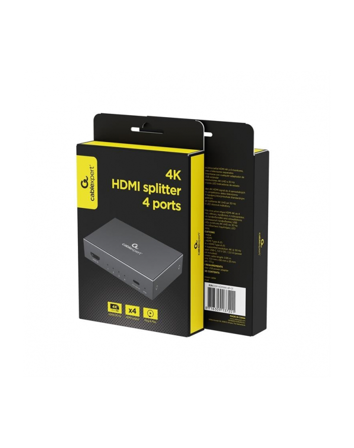 gembird Splitter/rozdzielacz HDMI 4K, 4 porty główny